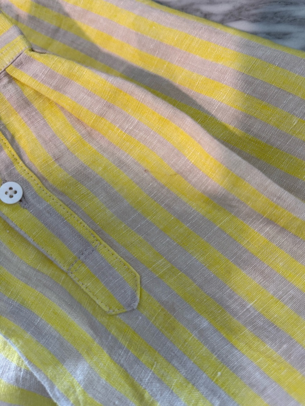 Faherty Laguna Linen Relaxed Shirt - Golden Kiwi Lucy Stripe - Picture 13 of 13
